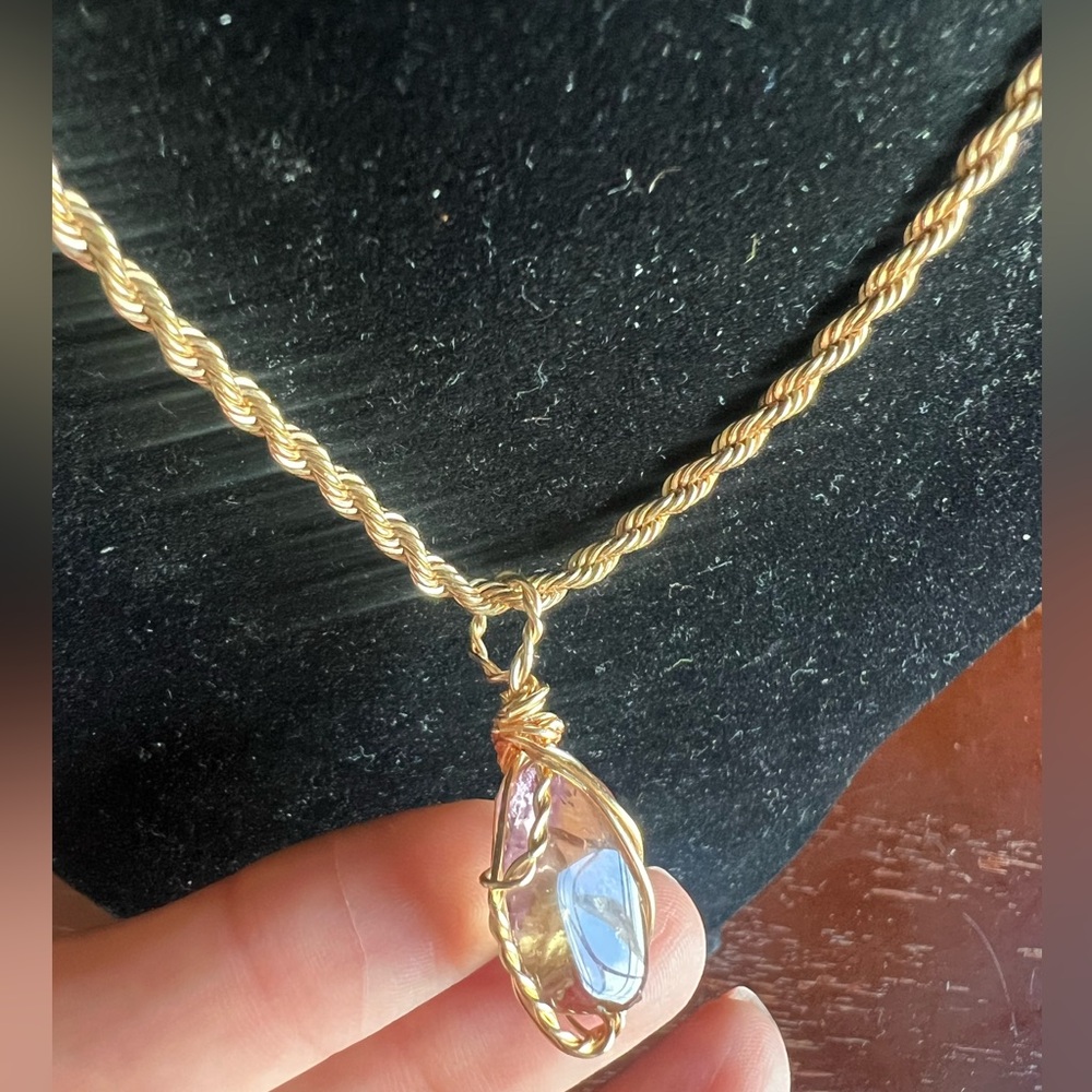 Gold-Filled Choker with Ametrine Pendant — Artist Wire Work - Picture 12 of 15
